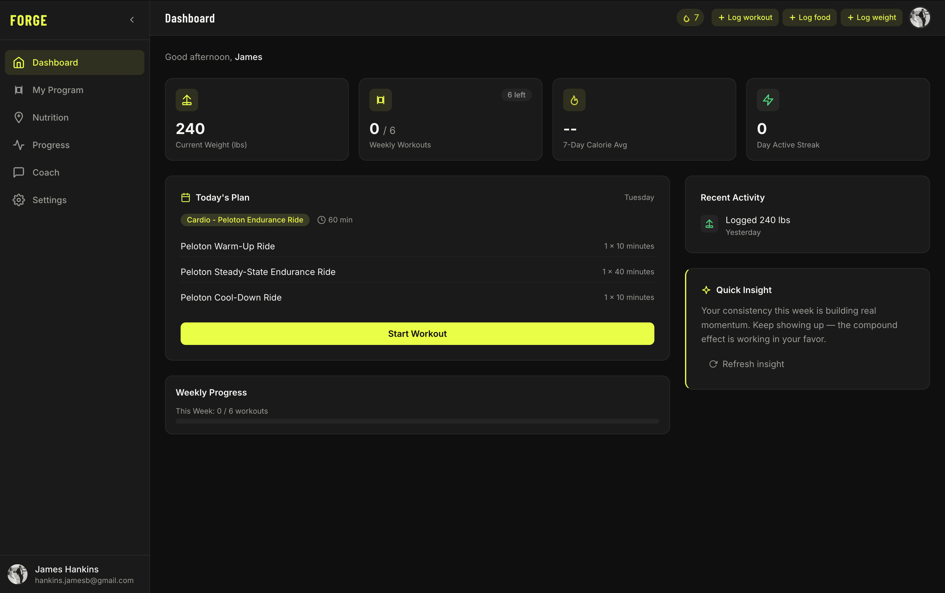 FitForge screenshot