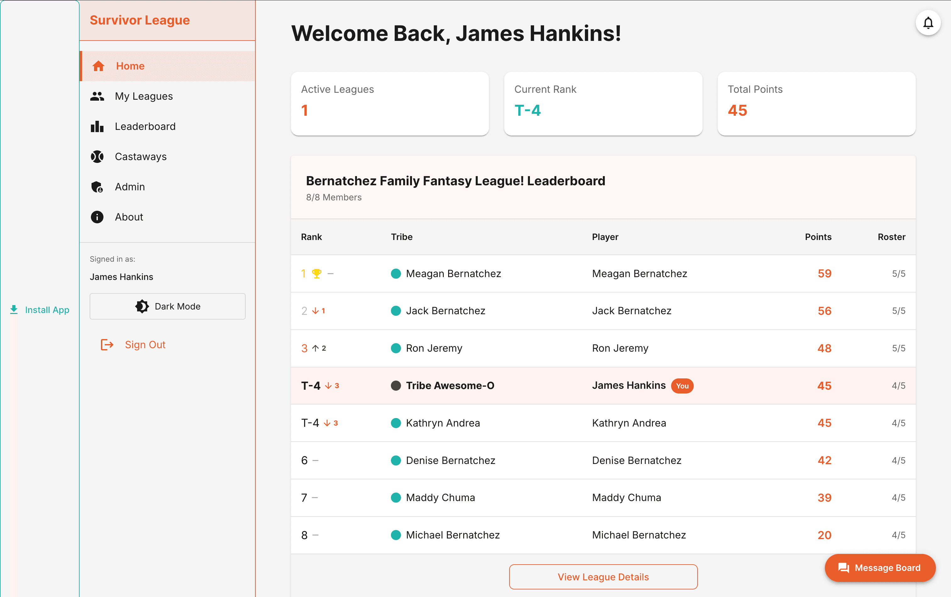 Survivor Fantasy League screenshot